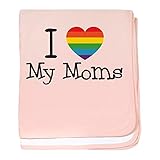 CafePress – I Rainbow Love My Moms – スーパーソフトベビー毛布、新生児おくるみ ピンク 17411997976832E