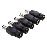 Lovoski 5個セット　DC　電源　アダプタ　7.4x5.0mmオスプラグ→5.5x2.1mmメスジャック