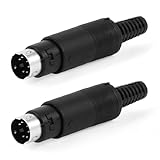 uxcell　Sビデオ　アダプタ　ソケット　6ピン　PCB　ヘッド　垂直　2個