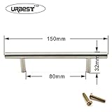 URBEST 10pcs 5 "穴センター、7.6 CM全体長ステンレススチールニッケル仕上げハードウェアバーハンドルプルキッチンキャビネットの引き出しChests P1
