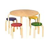 Nordic Table & Chairs Set Primary Colors [並行輸入品]
