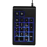 Richer-R 有線テンキーパッド 19キーUSB数字キーパッド 数字入力 テンキーボード メカニカルタッチ感 RGB呼吸ライト付き