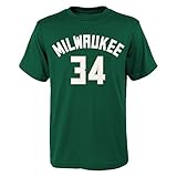Giannis Antetokounmpoミルウォーキーバックス# 34 NBA Youth Player Name & Number Tシャツ、グリーン グリーン