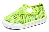 WIN キッズ 夏 メッシュ シューズ 通気性 速乾 軽量 スリッポン プール 海 水遊び 泥んこ へっちゃら 男児 女児 かわいい 子供 靴 マリンシューズ (内寸15.7cm, グリーン)