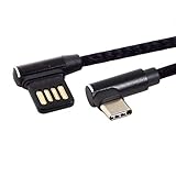 JSER USB-C 3.1 Type-C オス - 左角度 90度 USB 2.0 データケーブル 15cm デュアルアングルタイプ(Type-C)