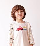 【あるこんたるこん】オーガニックコットン ベビー ルームウェア ミニミニカー キッズ ７分袖 ハーフパンツ ジュニア 男の子 パジャマ (110)