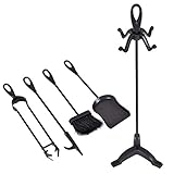 25 "ブラック5個ループTop Iron暖炉ツールW /スタンド