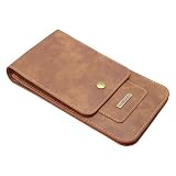 prendre スマホポーチ カラビナ ベルト 6.5インチ 2台 スマホケース メンズ マルチ カード収納 スマートフォン （ブラウン） PR-SPMULTICASE-BR