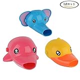 Davcor Moring 蛇口延長 子供用 手洗いサポート ベビ手洗い補助 洗面所パーツ 便利グッズ 蛇口に手が届かないお子様に 手洗いグッズ 取り付け簡単 3セット ブルー イエロー レッド