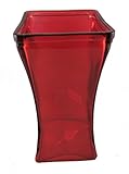 Accents & Occasions Glass Ruby Red Flared Square Vase, 9-Inch