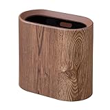ゴミ箱 袋が見えない 8L 2重構造 ゴミバコ 省スペース 移動便利 リビング 洗面所用 トイレ 寝室 フタなしゴミ箱 (木目柄)