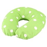DealMux植毛布ドットパターンのホームトラベルU字型ジッパークロージャーヘッドレストクッション枕グリーン