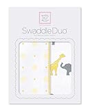 スワドルデザインズ おくるみ デュオ ビッグドットリトルドット・サファリファン イエロー 2枚セット SD-494Y 【日本正規品】