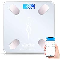 体重計 体脂肪計 体組成計スマホ連動 体重/体脂肪率/体水分率/推定骨量/基礎代謝量/内臓脂肪レベル/BMIなど簡単測定可能 Bluetooth対応 iOS/Androidアプリで健康管理まで 日本語取扱説明書 (ホワイト)