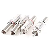 uxcell RCAコネクタ メタル メタル材料 ストレートコネクタ AVアダプタ スプリングエンド 4個入り