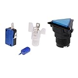 Baoblade Baoblaze ゲームボタン　ゲーム機 三角 アーケードボタン　LEDランプ付き　DC 12V電源をサポート　インストール簡単　便利　DIY 全５色選べる - 青