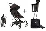 BabyZen YoYo Stroller - White/Black + Babyzen Premium YoYo Travel Bag, Black + BabyZen YOYO Cup Hold
