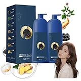 2本 白髪染め シャンプー 2本 キャビアプロテインヘアカラーシャンプー 500ML ヘアカラー 白髪染めシャンプー ボタニカルカラークリームシャンプー 簡単で便利 男女兼用 (栗色 Chestnut Brown, 500ml*2)