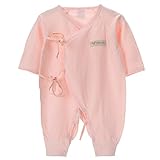 エルフ ベビー(Fairy Baby)コットンベビー肌着 新生児パジャマ 長袖 出産祝い 四季兼用 52cm ピンク