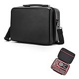 MODJUEGO DJI Mavic 3対応ケース 収納ケース ハードケース PU キャリングケース スーツケース 保護バッグ アクセサリー 耐衝撃 送信機充電器バッテリー同時収納 ショルダーバッグ レッド裏地