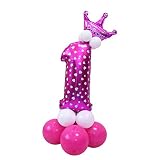 ebtoysホイルバルーン番号バルーンヘリウムMylar Balloons forベビーシャワーパーティーキッズ誕生日装飾 – 数1 (ピンク