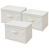 山善(YAMAZEN) 収納ケース(横型フタ付き)3個組 YTCC-YKF(NA)*3 ナチュラル