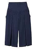 Angeliebe エンジェリーベ マタニティ パンツ ジョーゼット スカンツ 妊婦服 産前 産後 アジャスター調節可 ガウチョ L ネイビー