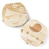 Eteng Baby Tooth Storage Keepsake Box Wooden Milk Teeth Saver for kids Boy & Girl (boy&girl) [並行輸入品]