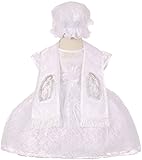 Little Baby Girls Virgin Mary刺繍洗礼式洗礼女の子ドレス カラー: ホワイト