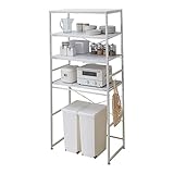 LOWYA ロウヤ ラック キッチンラック スリム キッチン 収納 レンジ台 ゴミ箱 ゴミ箱収納 マーブル 幅80㎝