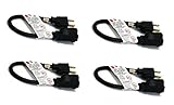 C&E 4 PCS 16AWG Power Extension Cord Cable Black 1 Feet CNE592510 [並行輸入品]