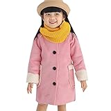 子供コート Hosam 女の子 長いコート ガルズコート　ピンク　おしゃれ　ファッション　通園　通学 (110)