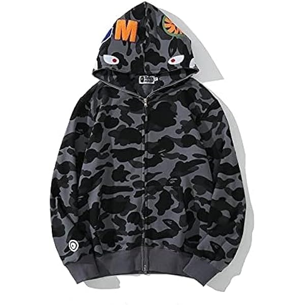 Amazon.co.jp: [GUENZO] シャーク パーカー カモ プリント コットン