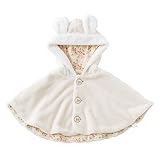 (チャックル) chuckle * スウィートガール * うさみみフード付き ふわモコ ボア マント アイボリー 60-90cm P5412-00-11