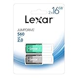 Lexar JumpDrive S60 USB 2.0 フラッシュドライブ 16GB ブラック/ティール フラッシュドライブ 2個パック LJDS60-16GB2NNU
