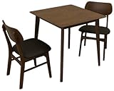 【テーブルとチェア2脚の3点セット】 北欧テイスト 天然木 ダイニングセット (ウォールナット/WAL)