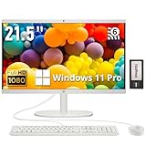 HP 21.5インチ FHD オールインワン デスクトップ インテル Celeron J4025 4GB RAM 288GB ストレージ (128GB SSD + 160GB ドッキングステーションセット) WiFi 6 Windows 11 Pro 有線キーボード 有線マウス カシミアホワイト