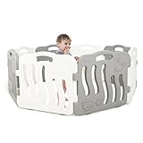 [IFam] シェルベビールーム 8ps（1セット）/ 4つのカラー / ベッドガード・フェンス / 室内フェンス [並行輸入品] (グレー + ホワイト)