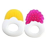 Dianoo Lovely Fruit Appearance 100% Pure Food Grade Silicone Baby Molar Stick, 2 PCS (the colors wil