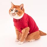 ぽぽねこ 猫に優しい猫服 キャットウォーム 無地（半袖） (S, レッド)