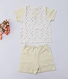 iTimesオーガニックコットン室内着　子供上下セット　ベビー部屋着服　肌着　可愛い花柄　室内着　寝間着　リラックス (73, 黄)
