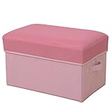 山善(YAMAZEN) 収納ボックススツール(取っ手付) ワイド(幅46×奥行29) ピーチピンク MSS-WHPT(PPI)