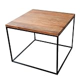 インドネシア産 アイアンウッドキューブテーブル 55×55cm 組立て不要