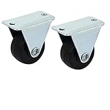 uxcell キャスターホイール　単一ホイール　メタル・プレート　ゴム・ホイール　2個入り