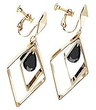 [プチハピ] シンプル 揺れる ぶらさがり イヤリング ロング ダブル ネジ 大粒 大きい ジ...