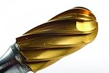 Champion Cutting Tool SE6NF TiN Coated Single Cut Bur, Oval Shape Solid Carbide, 5/8-Inch Cutter Dia