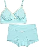 アビックス マミールナ アンダーがらくちんなブラトップ&クロスショーツ上下セット L グリーン ベア天竺 759206