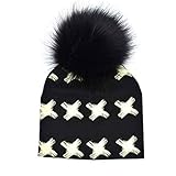 bobury Kids Girls Boys Pompom Cartoon Print帽子クロシェニットボール帽子ビーニーボンネット