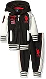 U.S. Polo Assn. Baby Boys' Fleece Hooded Jacket and Jog Pant Red 6-9 Months [並行輸入品]