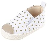 EOZY ベビー靴 幼児 赤ちゃん 春秋 水玉柄 ファーストシューズ 女の子 男の子 子供 キッズシューズ 滑り止め 歩行練習用 柔らかい かわいい ホワイト 13CM